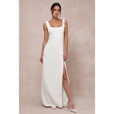 NWT Lulus Your Sweetie White Tie-Strap Column Maxi Dress Women's Size Large