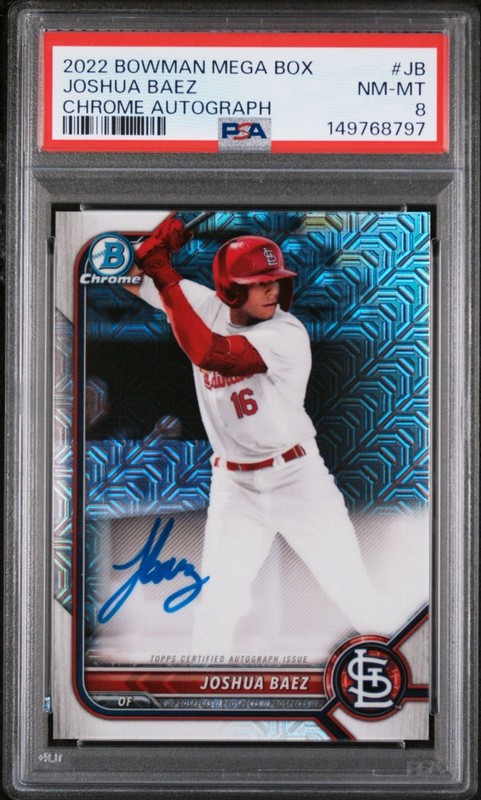 2022 Bowman Chrome Mega Box AUTO #BMA-JB Joshua Baez PSA 8