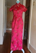 Vintage Floral Satin Qipao