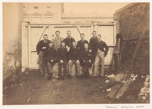 TASMANIA fantastic large albumen photo of MERCURY newspaper staff, HOBART c1880