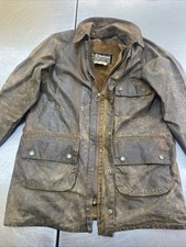 Barbour Solway Zipper C38 Mens Oversized M-L Vintage Wax Jacket & Liner