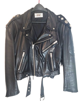 Vintage 90s Parasuco Black Leather Motorcycle Jacket Men's Large Biker Punk