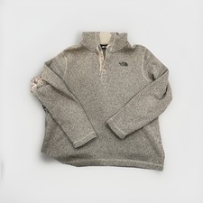 The North Face Mens XL Gordon Lyons 1/4 Button Close Pullover Gray Sweater