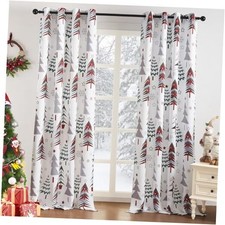 Christmas Curtains 84 Inch Length for Living 52"W x 84"L Pack of 2 White