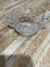 Vintage Jeannette Glass Open Sugar Dish Cube Design