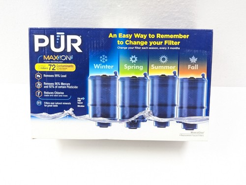 Confezione da 4 filtri di ricambio ricarica rubinetto trasparente minerale Pur Maxion RF-9999