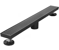 Neodrain 36-Inch Black Linear Shower Drain with Removable Quadrato Grate KH-A410
