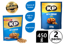 2x KP Peanuts Salt and Vinegar Flavour Source of Protein Fibre Vegetarian 225g