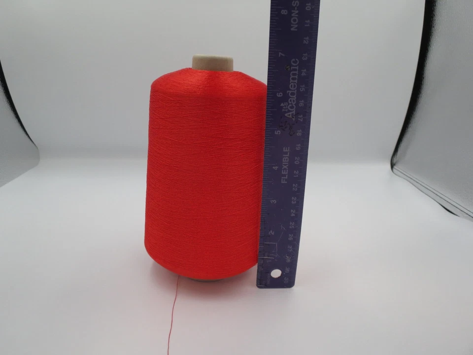 Burkes Mills VTG Blood Orange Embroidery Thread 135/2 Lg Cone 597grs - Image 4 of 4