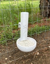 Poultry / Chicken Feeder for Oyster Shells, Grit, Scratch w/ Customizable Text