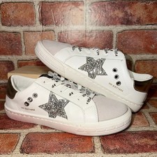 Pre-Owned Vintage Havana Grande Sneaker White Silver Star Size 6 Women Trendy