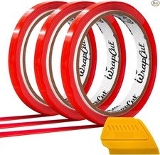 Wrap Cut 32ft 10M Vinyl Wrap Edge Cutting Detailer Tape 3 Rolls  Squeegee 