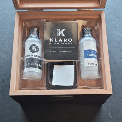 KLARO Renzo Wooden Cigar Humidor Box with Glass Top Display Lid