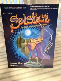 Solstice: The Quest for the Staff of Demnos NES CSG Imagesoft Inc w/ Manual 1990