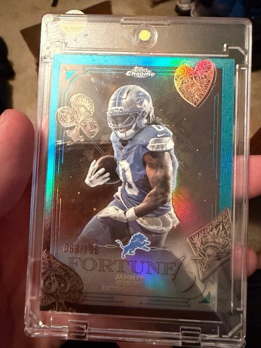 2025 Topps Chrome - Fortune 15 Jahmyr Gibbs #F15-12 Aqua Refractor /199