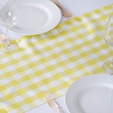 Yellow Buffalo Plaid GINGHAM POLYESTER TABLE RUNNERS 14 x 108" Wedding Party