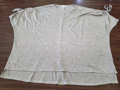 Southern Stitch Women S Heather Taupe Dolman Batwing Side Tie Oversized Boho Top