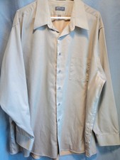 Arrow Men's Button Up Tan Sateeen Wrinkle Free Shirt Sz 18.5/34/35 XXL