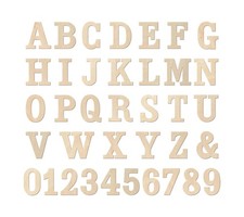 216 Piece Wooden Letters Numbers Craft Set Unfinished Alphabet Wall Decor