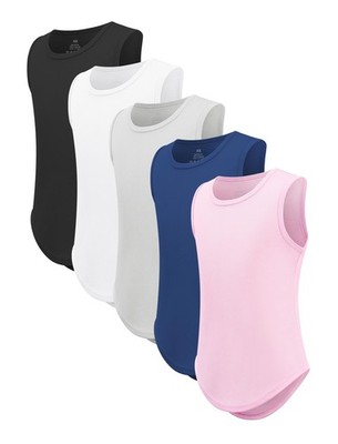5 Packs Girls Athletic Tank Tops Active Dry Fit Tank Top for Girls Dance Yoga...