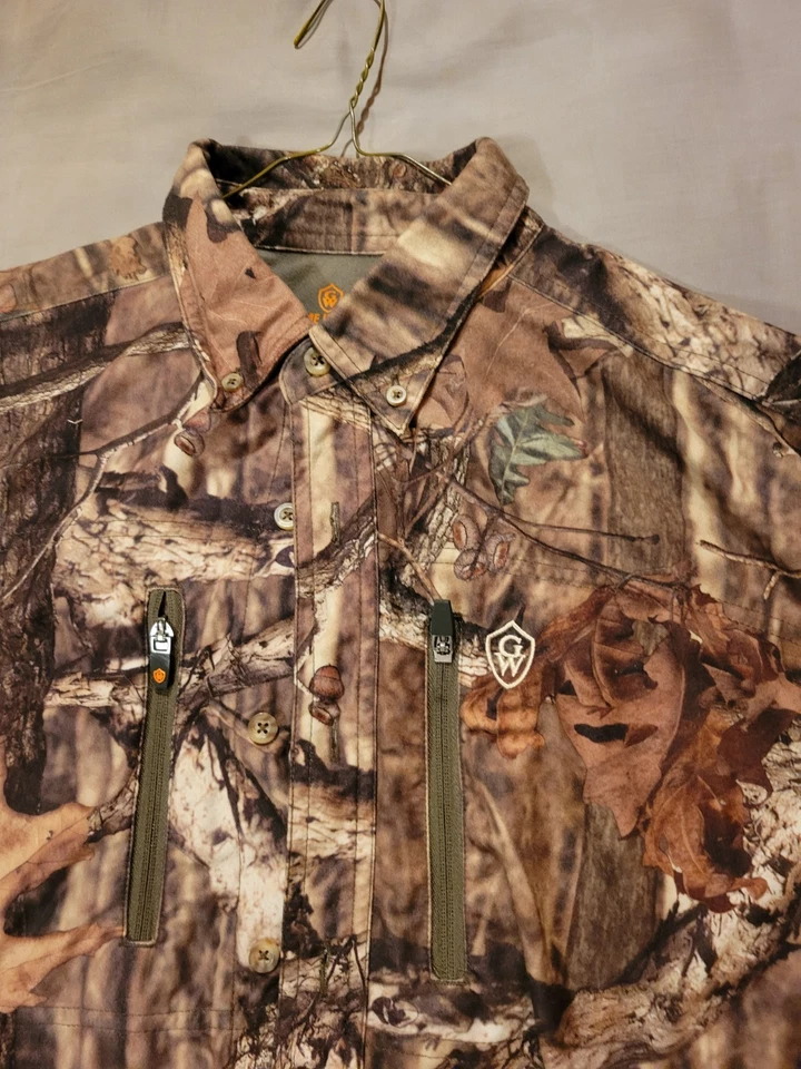 Game Winner Camo Shirt L Polyester Button Up Hunting Outdoors - Image 2 of 4