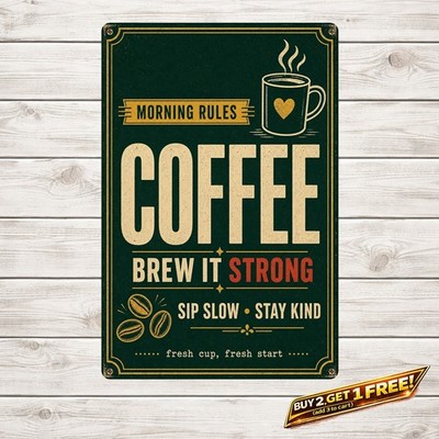 Life Is Too Short For Bad Coffee Aluminum Sign Retro Kitchen Decor