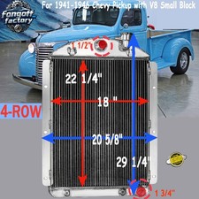 4 Row Radiator For 1941-1946 Chevy Truck Ds Bk Pickup With Small Block 3.8l V8.