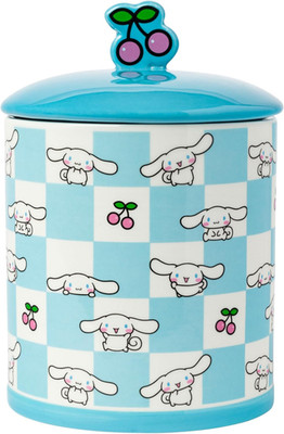 Sanrio Hello Kitty and Friends Cinnamoroll Cherries Blue Checkered Ceramic Cooki