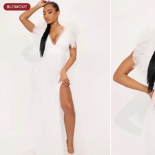 NEW Lush Life Tulle Gown White Size S Small
