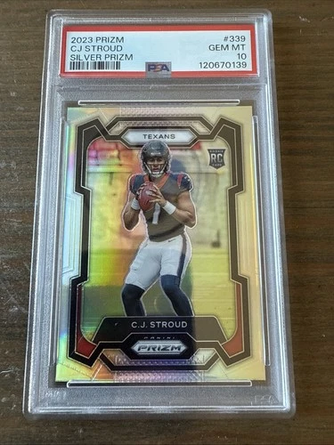 2023 PANINI PRIZM SILVER PRIZM #339 CJ STROUD ROOKIE RC PSA 10