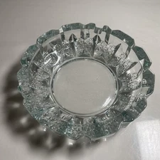 Vintage Indonesia Cut Glass Ashtray