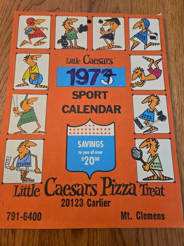 Little Caesars 1973 Sport Calendar Rare