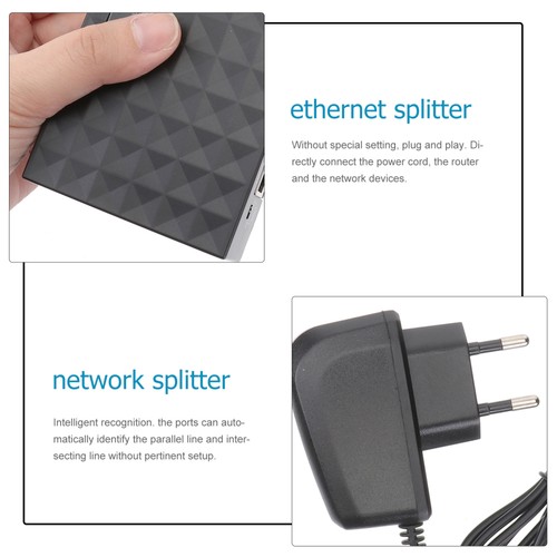 1Pc 8 Ports Ethernet Desktop 100Mpbs RJ45 Network Splitter Adapter with (Black) - 第 10/12 張圖片