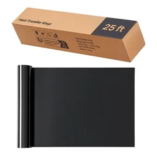 Heat Transfer Vinyl HTV Iron on Vinyl Roll 12 in x 25 ft Glossy Black