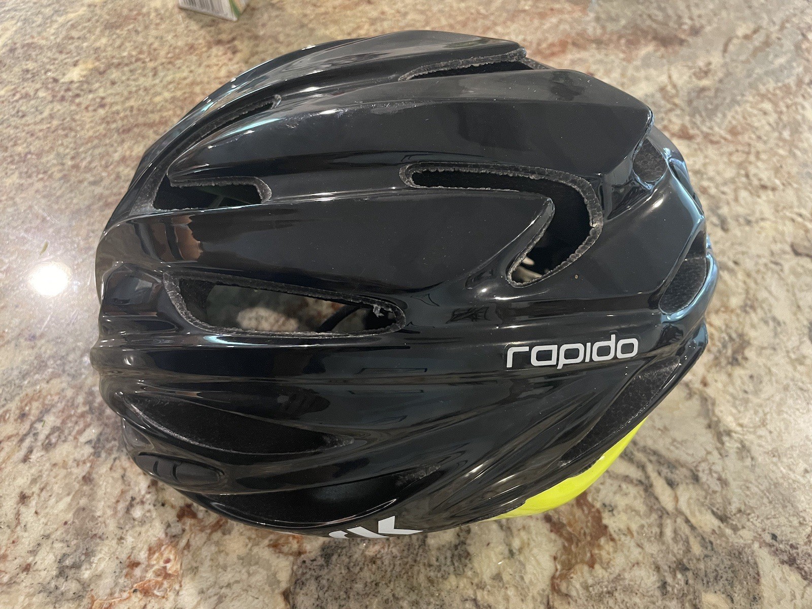Casco de ciclismo de carretera Kask RAPIDO talla M negro y amarillo