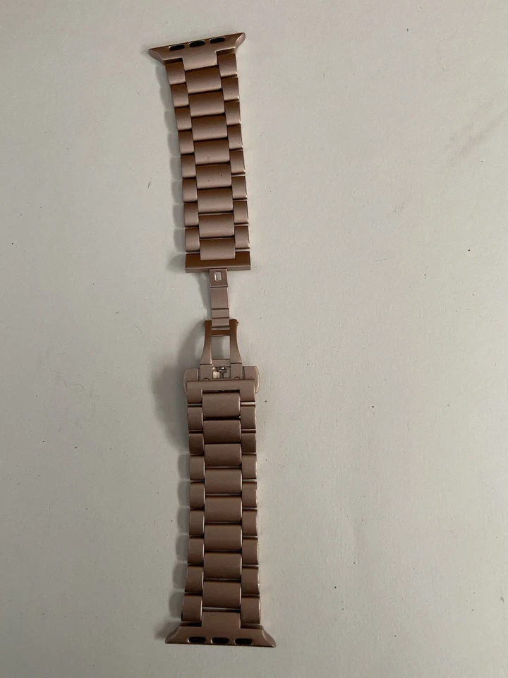 铂金 - Link 不锈钢表带 适合 Apple Watch 42毫米 - 玫瑰金 漂亮 — 第 3/4 张图片