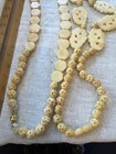 Two (2)  Lot Vintage Floral Carved Graduated Necklace, Cream Color — photo 8
