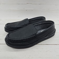 My Pillow My Slippers Womens 8 Black Leather Slip On Memory Foam Moccasins Shoe