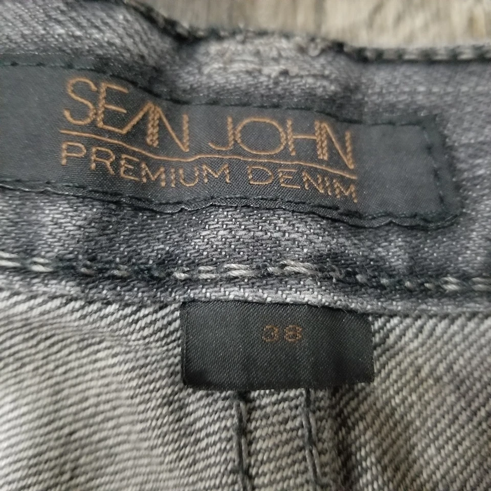 Pantalones Cortos Sean John 38 Negro Y2K Para Hombres De Colección Denim holgado patinador grunge hip-hop Foto 4 de 4