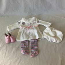 American Girl Doll Bitty Baby Snowy Day Outfit Dress, Hat, Leggings, Boots - HTF