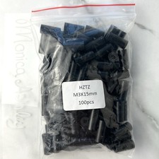 M3 x 15mm Nylon Spacers Standoffs Black Round Spacer 100pcs M3x15mm