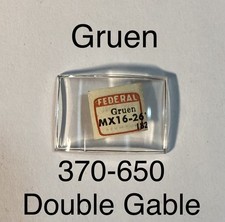 Nos Rare Vintage Gruen Curvex 370-650 Double Gable Glass Watch Crystal