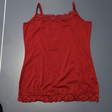maurices Red Lace Trim Adjustable Strap Camisole Size M