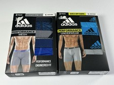 2 Adidas Boxer Briefs Performance Quick-Dry Fabric  Mesh 3 Packs XL 6 Pair