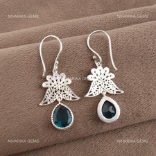 Natural Apatite Elegant Drop Dangle Wife Earrings Jewelry 925 Sterling Silver