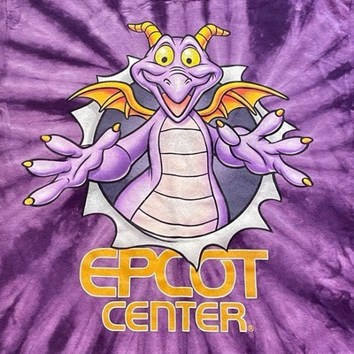 Disney Parks Figment Shirt Womens Purple Tie Dye Retired Dragon
