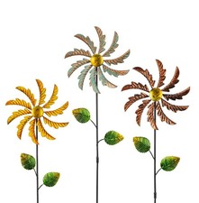 3Pcs Metal Wind Spinners, Garden Pinwheels fo...