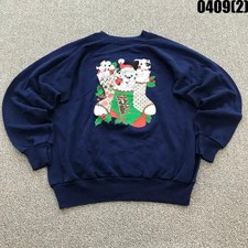 Navy Sweatshirt Men  s Size M Vintage 90s Dog Print Casual Top Official