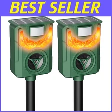 Eco-Friendly Ultrasonic Animal Control Repellent, 2-Pack with Adjustable Modes