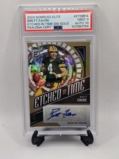 2024 PANINI DONRUSS ELITE ETCHED IN TIME SIGNATURES GOLD BRETT FAVRE 2/5 PSA 9